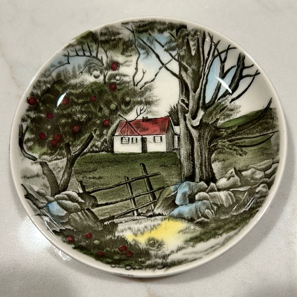 coaster, friendly village, made in England by Johnson Brothers